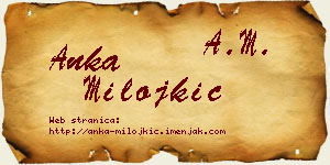 Anka Milojkić vizit kartica